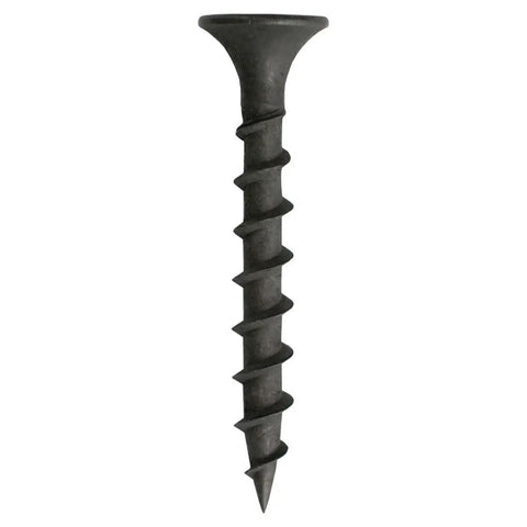 Handyman Ready Number 6 By 1 Inch 4 Phillips Bugle Head Drywall Screw with Matte Black Phosphate Coating, side view.