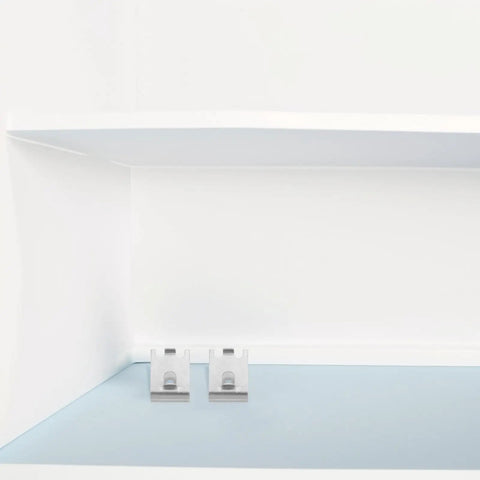 4 Pack Adjustable Refrigerator Shelf Clips Made Of Stainless Steel With Arc Shaped Dovetail Design in white fridge shelf