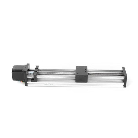 Heavy Duty Ball Screw Linear Stage With Nema 23 Stepper Motor, 300mm Stroke, CNC Linear Guide Rail, Precise 0.03mm Accuracy, 40 to 100mm Per Second Speed, 12mm Ball Screw, 4mm Lead, Handles 30 to 50 kg Horizontal, 15 kg Vertical, side view