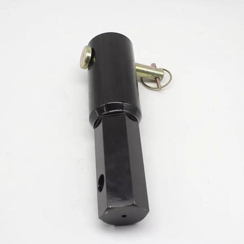 Beefy Heavy Duty Auger Adapter Converter 1.5 Inch Female Round To 2 Inch Male Hex Shaft Attachment, black steel design.