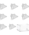 No Sweat Setup Acrylic Display Case Triangle Connector Seamless Assembly Clear Display Box and eight triangular plastic corner joints.