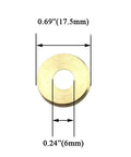 Slick Brushed Copper Mirror Screws With Solid Brass Washers Zero Hassle Install decorative brass washer measuring 0.69" with a central hole.