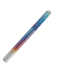 End mill CNC router bit with blue coating and 1/8 in shank