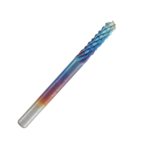 End mill CNC router bit with blue coating and 1/8 in shank