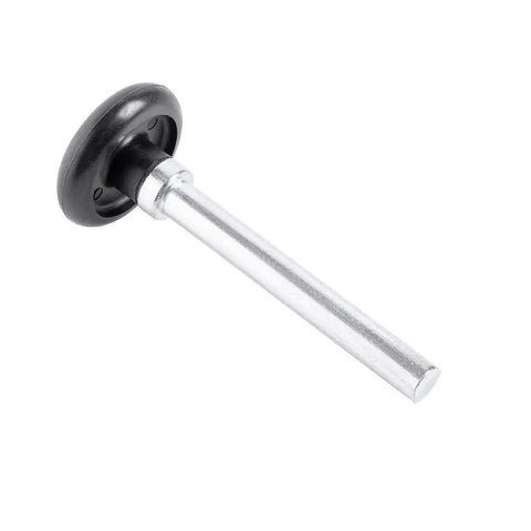 1 3/4 Inch Nylon Garage Door Rollers With 4 Inch Stems No Bearings Zinc Plated 12 Pack Built To Last For Smooth Track Guidance And Quiet Operation Performance, close-up view of single roller with long stem.