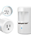 Plug In Wireless Motion Activated Light Control Kit With No Wiring Hassle 130 Ft RF Range Adjustable Detection Distance Always On Timer And Light Sensor Motion Detector And Plug Set including motion sensor and plug.