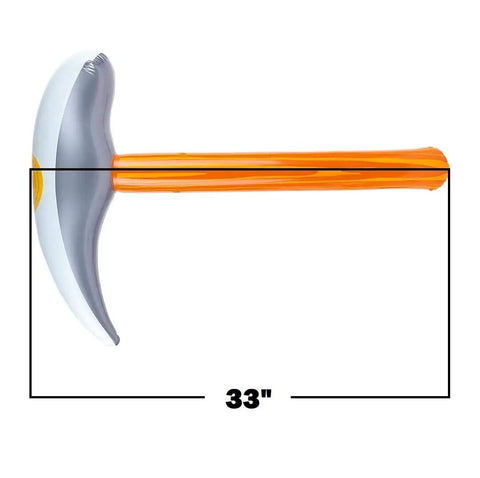 Inflatable Pick Axe Prop 33 Inch Wood And Silver Mining Tool For Party Decor And Themed Events Lightweight And Easy To Inflate