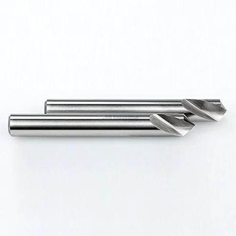 Two 1/4in HSS cobalt spotting drills with 90° and 120° tips, set of 2