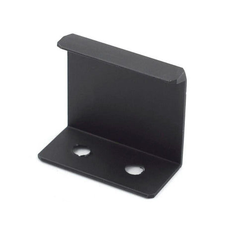 1.38 Inch Black Finger Edge Pulls For Cabinets 10 Pack Aluminum Alloy Back Mount Concealed Handle angled view