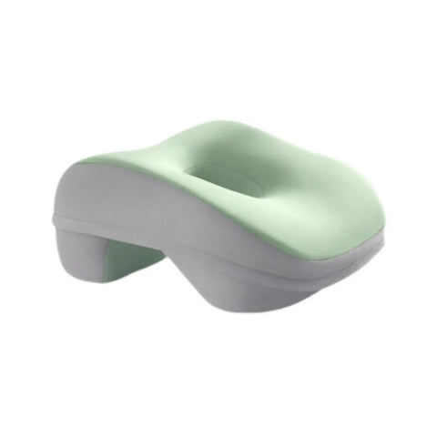 Desk Napping Pillow For Office Breaks And Travel With Memory Foam Neck Support, Breathable Hollow Design, Green, side view