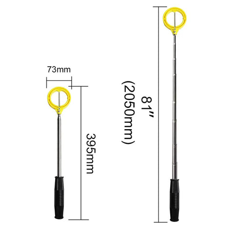 Extendable Golf Ball Grabber Tool With Auto Head Release Stainless Construction 79 Inch Telescoping Reach