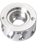 ER32 Dust Chip Extraction Nut For Woodworking CNC Milling Tools, aluminum construction, side view highlighting precision fit and design.
