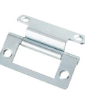 Cranked Flush Hinge Set Steel Zinc Plated Finish 50x23mm showcasing hinge with mounting holes for 15 to 19mm doors