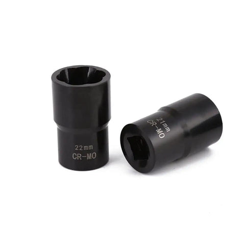 Half Inch Drive Impact Bolt Nut Extractor Set 5 Piece Locking Wheel Lug Nut Remover Kit 17mm 19mm 21mm 22mm Twist Socket Tool Set