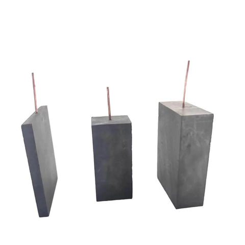 Graphite Carbon Electrode Blocks With Copper Wire Leads For Electrolysis And Electroplating Experiments High Purity 99 Percent