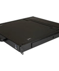 Top Tier Heavy Duty 17 Inch Rack Mount KVM Console Drawer With VGA And USB Ports For Any Switch 1U Height Server Rack Monitor 1280X1024 LCD zero hassle slide tray in black steel design.
