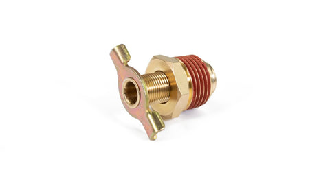 Half Inch NPT Brass Drain Cock Fitting For Draining Moisture From Air Tanks And Onboard Compressors With An Easy Wing Handle