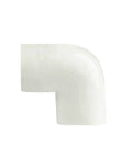 Close-up of Two Way One Half Inch PVC Pipe Fitting 90 Degree Elbow Socket Adapter Coupling Schedule 40 White Ten Pack For Easy DIY Projects