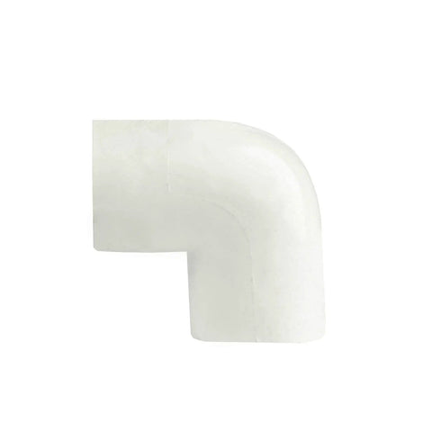 Close-up of Two Way One Half Inch PVC Pipe Fitting 90 Degree Elbow Socket Adapter Coupling Schedule 40 White Ten Pack For Easy DIY Projects