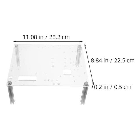 Open Air PC Case Bracket For Micro ATX Motherboards Open Frame Rig Stand Compact Chassis Stable Base, dimensions shown