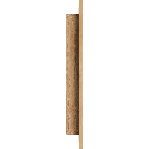Side view of Vertical Gable Vent For Exterior, Western Red Cedar, Unfinished, 12W x 18H Opening And 17W x 23H Frame, Rough Sawn