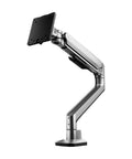 Premium Heavy Duty Monitor Mount Crafted With Rock Solid Articulating Arms And Seamless Glide Adjustment For Ultimate Desk Flex and ergonomic use.