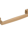 Richard Cabinet Pull Satin Bronze 128 Mm Center To Center With Stately Step Profile and Soft Square Shape, front view.