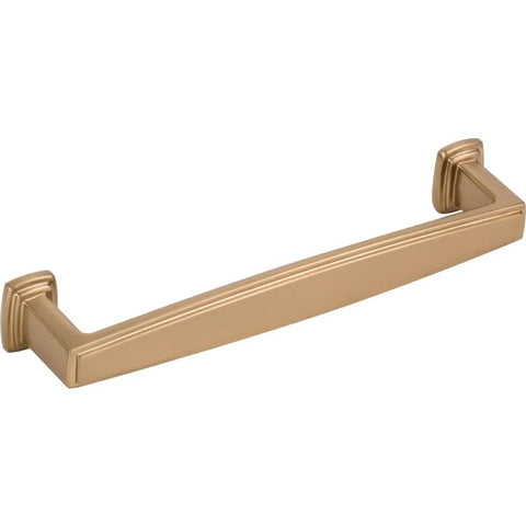 Richard Cabinet Pull Satin Bronze 128 Mm Center To Center With Stately Step Profile and Soft Square Shape, front view.