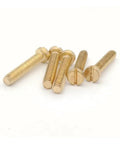 Top Tier Brass Slotted Cheese Head Screws Bulk Set M2 Through M8 Metric Fasteners with low profile cylindrical heads, assorted M2-M8.