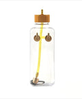 360ML RC Fuel Tank For Gas Airplanes Transparent Plastic Fuel Bottle Built Tough For RC Models Bombproof Leakproof Vibration Resistant Easy Fit To Airplane Kits Ready To Fly Power Tank, shown upright with metal cap and connected tubing