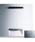 Heavy Duty Outdoor Tankless Water Heater Serving Kickin Instant Hot Water With Ultra Low Nox Emissions And Top Shelf Efficiency 21 Point 4 Kw Lpg System mounted on wall with control panel
