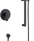 Matte Black Handheld Shower With Slide Bar And 3 Function Handshower Spray Wand, Slide Bar Shower System With Brass Pressure Balanced Valve, Anti Corrosion Rust Resistant Finish Built To Last