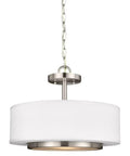 Nance Two Light Semi Flush Convertible Pendant Light Fixture In Brushed Nickel Finish for modern home