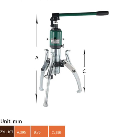 Heavy Duty 10 Ton Hydraulic Gear Puller Wheel Bearing Separator With Adjustable Pump Kit, 10T capacity and adjustable arms.