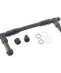 Dual Inlet Fuel Line Kit Featuring 8AN Male Flare To 7 8 Inch Braided Carburetor Hose For Hot Rods Muscle Cars And Street Machines With Proven Durability. Black braided dual inlet fuel line kit with 8AN fittings and O-rings