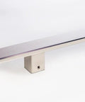 18 Inch One Sided Modern Door Handle In Stainless Steel With Chrome Mirror Polish Finish Slick Flat Bar Pull For Entry Doors Shower Glass Barn Doors And Interior Exterior Commercial Use, side view