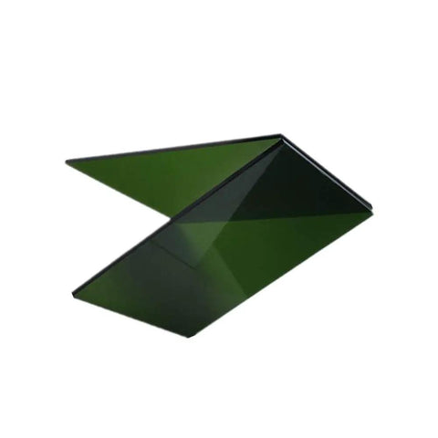Heavy-Duty Laser Safety Protection Window for 900 to 1070 nm with 40 Percent Transmittance and OD Over 6 for DIR AB6 Class Rating Size 200 X 250 X 5 mm, green glass panel.