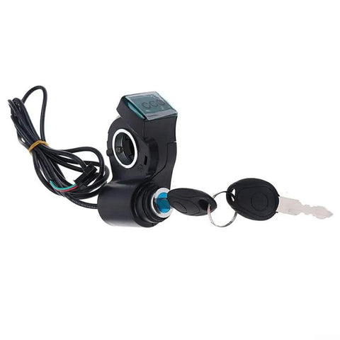 Thumb Throttle With Key Lock For Electric Bikes And Scooters 24V To 72V Power Switch With Real Time Voltage Display 22mm