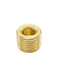 Five Pack One Quarter Inch NPT Male Pipe Plugs With Internal Hex Countersunk Heads Brass Plumbing Fittings Anti Corrosion Rust Resistant Heavy Duty Leak Proof Seal Set brass 1/4 in NPT plug