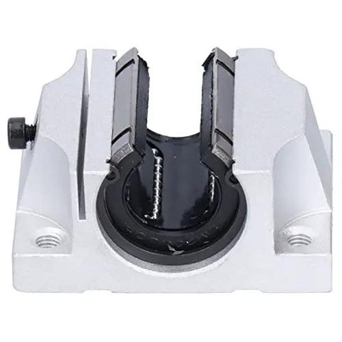Front view of 20mm Bore Linear Ball Bearing Slide Block for Linear Guide Rails, smooth glide, 68mm L x 51mm W x 31mm H, aluminum alloy.