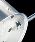 Close-up of Noga RC2200 large reversible deburring tool holder, silver metal housing with cutting blade.