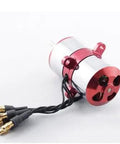 CR23M Coaxial Contra-Rotating Motor 1550KV For RC Helicopter showcasing the motor, featuring silver and red casing with wires.