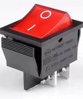 Beefy Heavy Duty 4 Pin 2 Position Rocker Switch with Black Red Indicator Light 16 Amp High Current Silver Plated Contacts