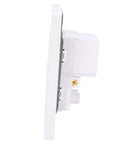 Top-Tier 15A Wall Outlet With Built-In USB And Type-C Ports For Seamless Dual Device Charging 85mm white socket side view.