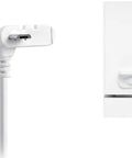 Close-up of white USB cable and connection port for Wyze Cam Outdoor Solar Panel 3 Pack White, 2W 5V Charging Keeps Your Outdoor Surveillance Camera Going Nonstop, Weatherproof Solar Charger Kit For Wyze Cam Outdoor, No Fuss Setup, Camera Not Included.