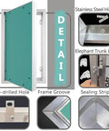 Detail view of Zero Hassle Bifold Magnetic Access Panel Door With Quiet Strips And Predrilled Holes For Drywall Plumbing Wiring showing hinge and lock features.