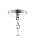 Oil Rubbed Bronze 4 Light Iron Pendant Light With Adjustable Height Scalloped Gray Linen Shade Dope Look For Dining Room And Kitchen LED Bulbs Included And Ready To Install ceiling mount and chain detail