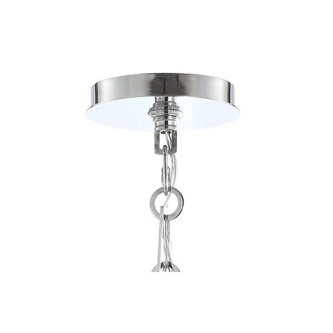 Oil Rubbed Bronze 4 Light Iron Pendant Light With Adjustable Height Scalloped Gray Linen Shade Dope Look For Dining Room And Kitchen LED Bulbs Included And Ready To Install ceiling mount and chain detail