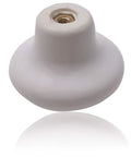 8 Pack White Ceramic Cabinet Knobs Round Drawer Pulls For Kitchen Cupboards With Screws Included, Two Lengths 25mm And 35mm, top view