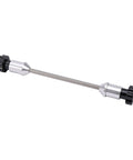 Thru Axle Adapter For Truing Stands, silver aluminum tool for 12mm 15mm 20mm axles, fits front and rear 135mm hubs, bike repair accessory